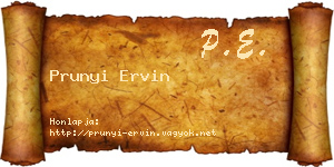 Prunyi Ervin névjegykártya