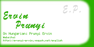 ervin prunyi business card